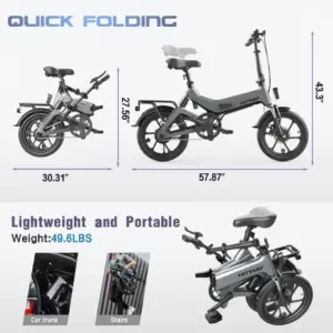HITWAY BK2 Electric Folding Bike 350W 36v - Image 4